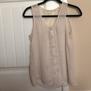 Cream button up tank blouse